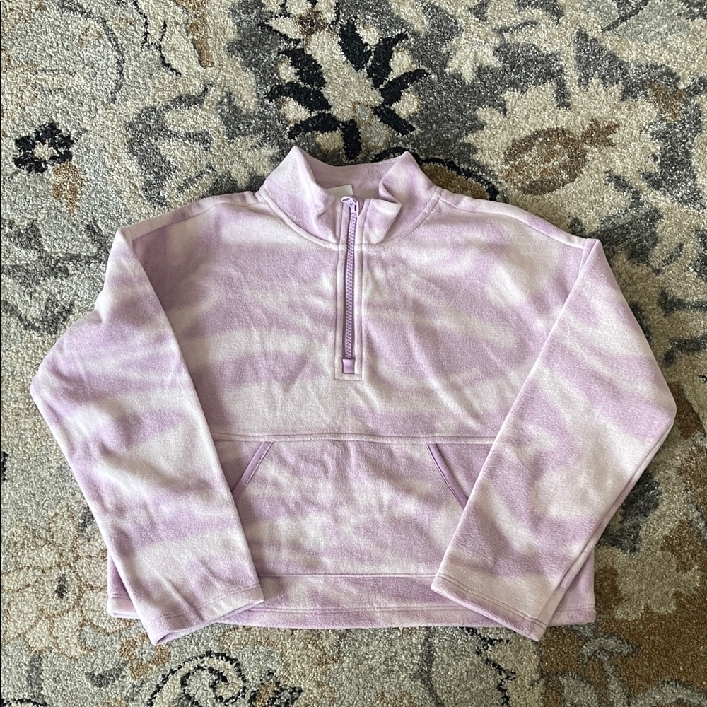 Lavender and Cream  Quarter-Zip Top